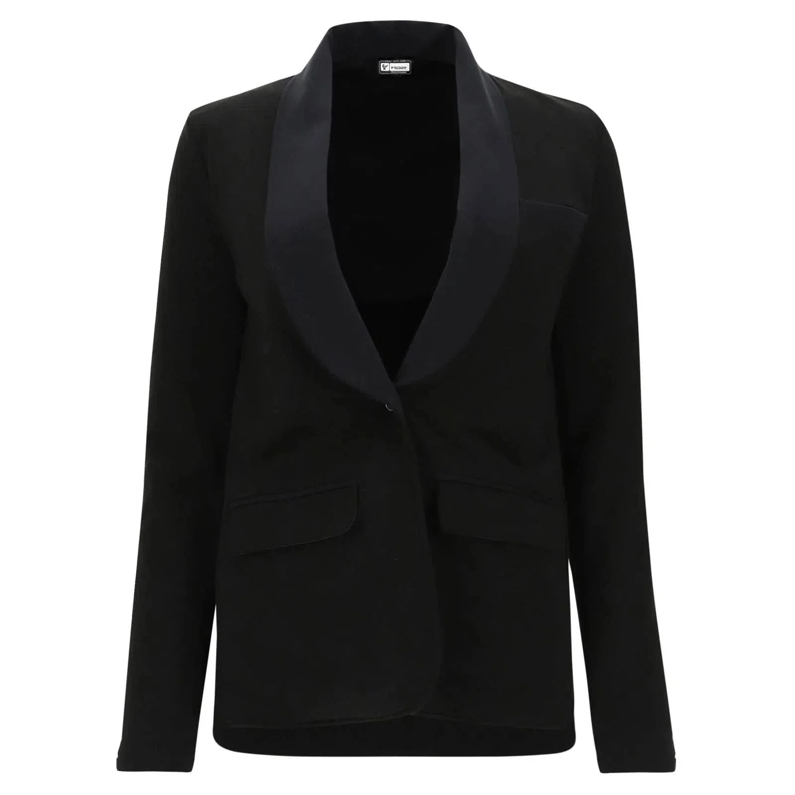 Lurex Blazer with Single Button - Black