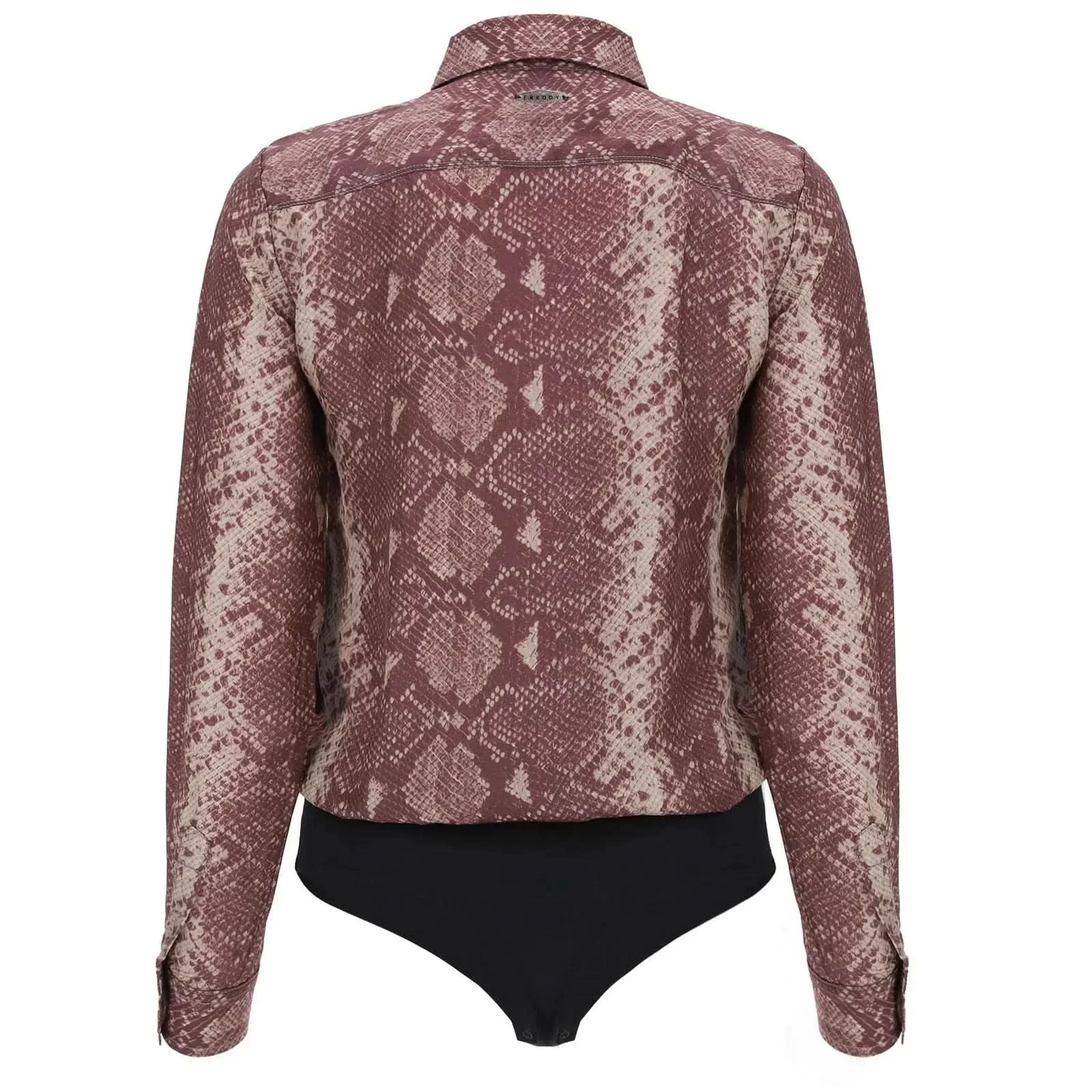 Bodysuit with Collared Shirt - Red Snake Print - Image 5