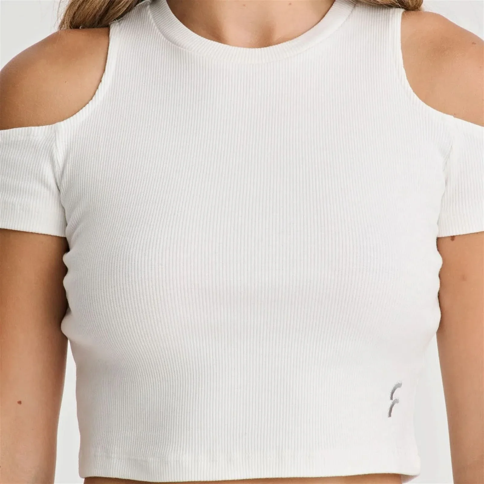 Cropped Cut Out T Shirt - White - Image 6