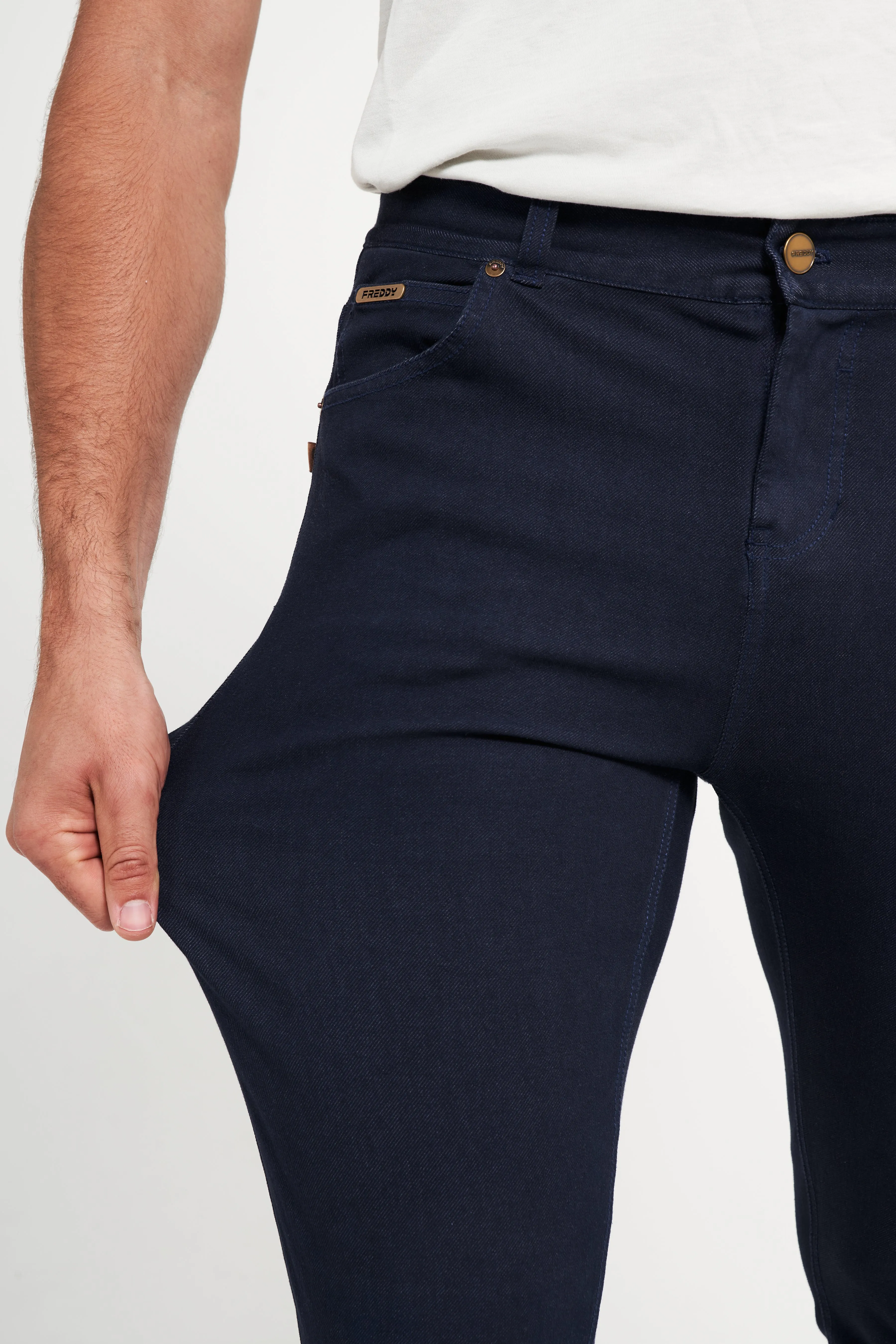 Freddy Men’s Jeans - Deep Navy with Navy Stitching - Image 8
