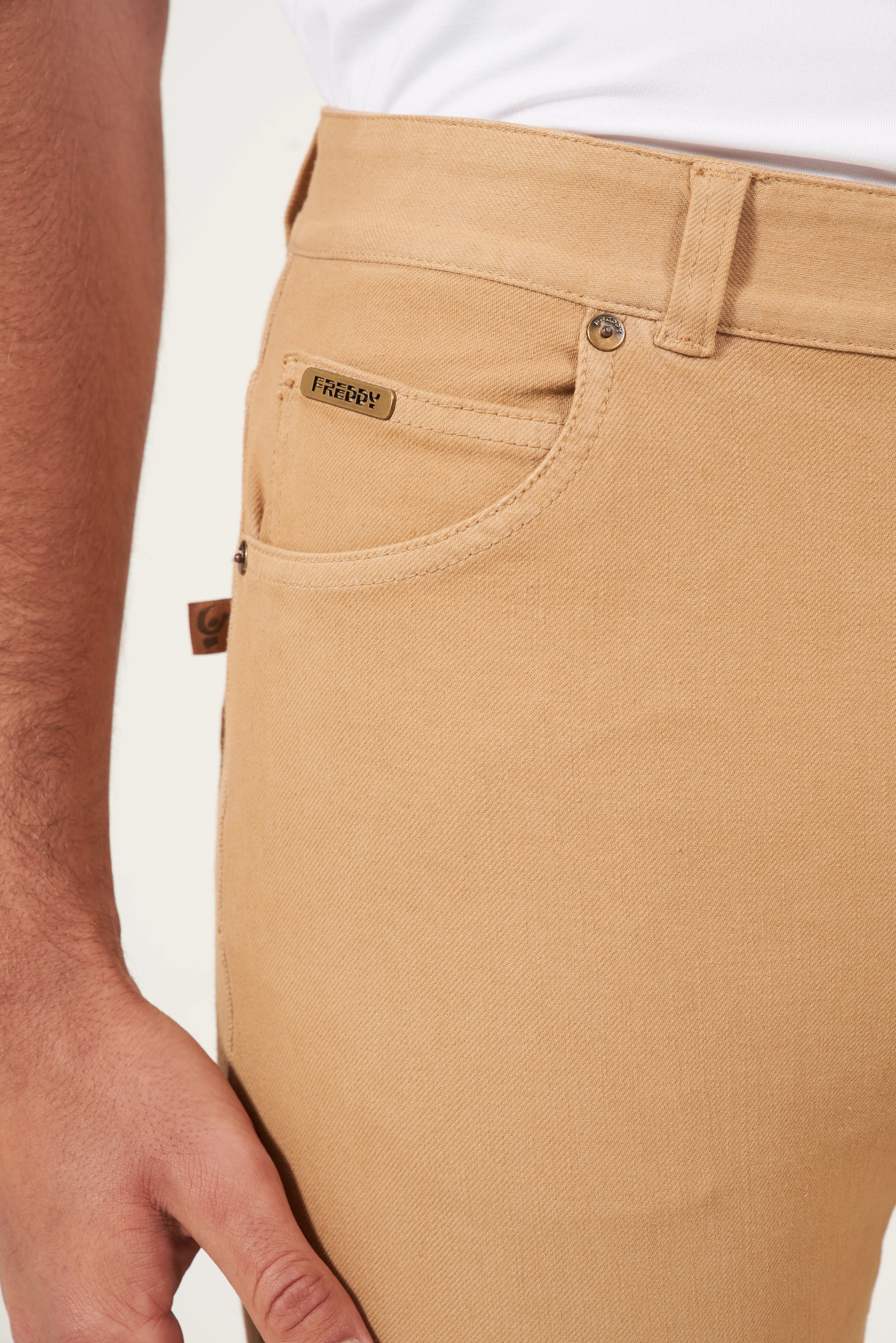 Freddy Men’s Jeans - Desert Tan with Tan Stitching - Image 7