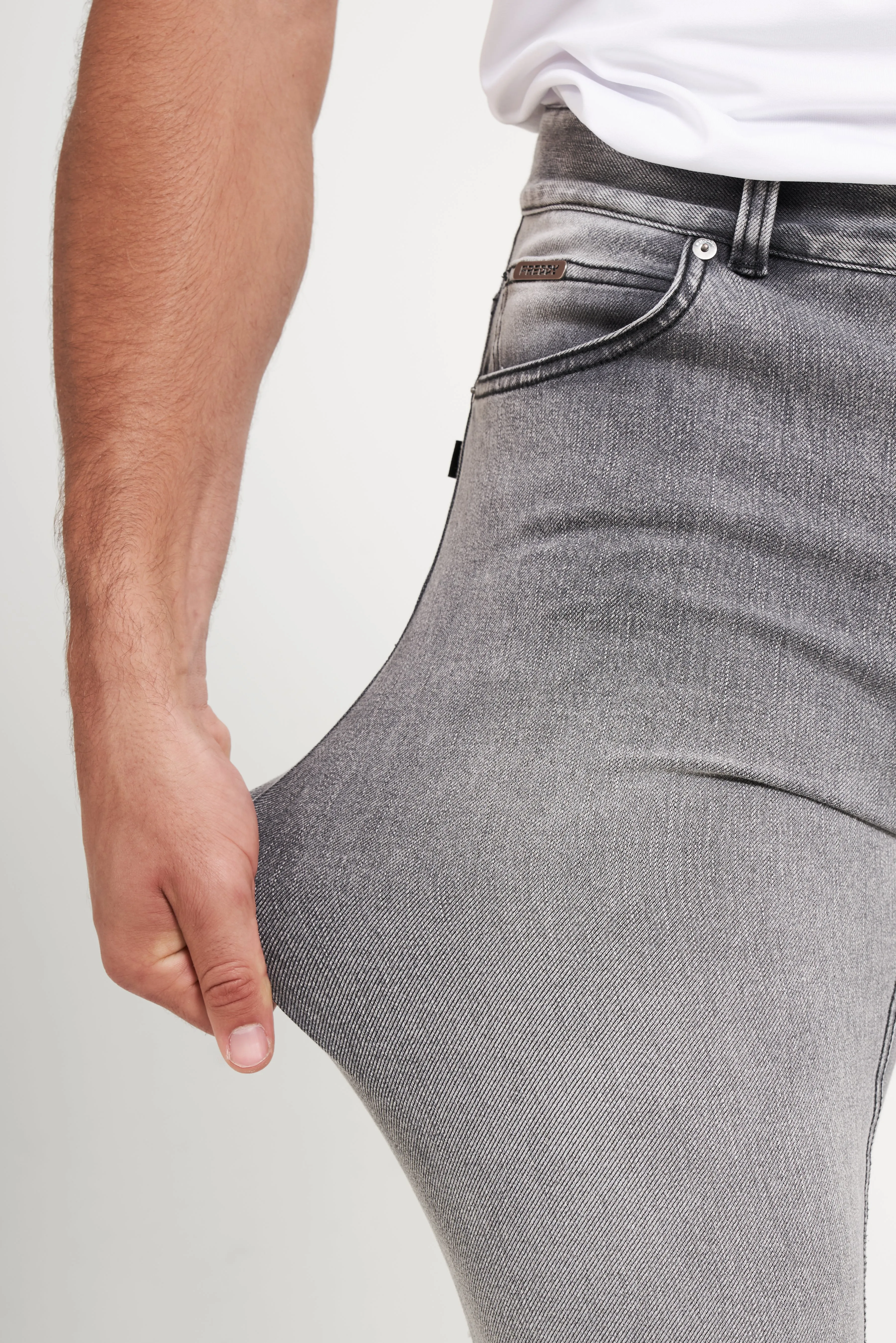 Freddy Men’s Jeans - Slate Grey with Black Stitching - Image 8
