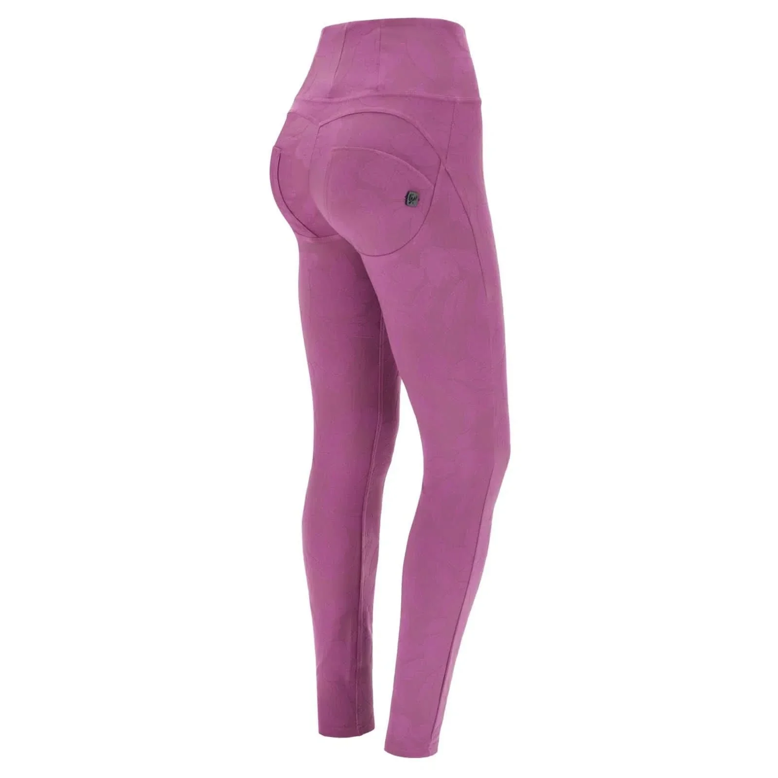 WRUP Trousers - High Waisted - Full Length - Fucsia Jacquard