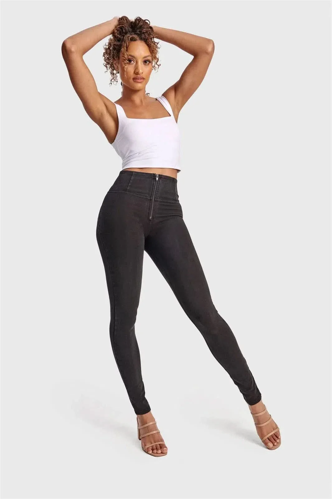 WRUP Denim - High Waisted - Full Length - Black + Black Stitching - Image 3