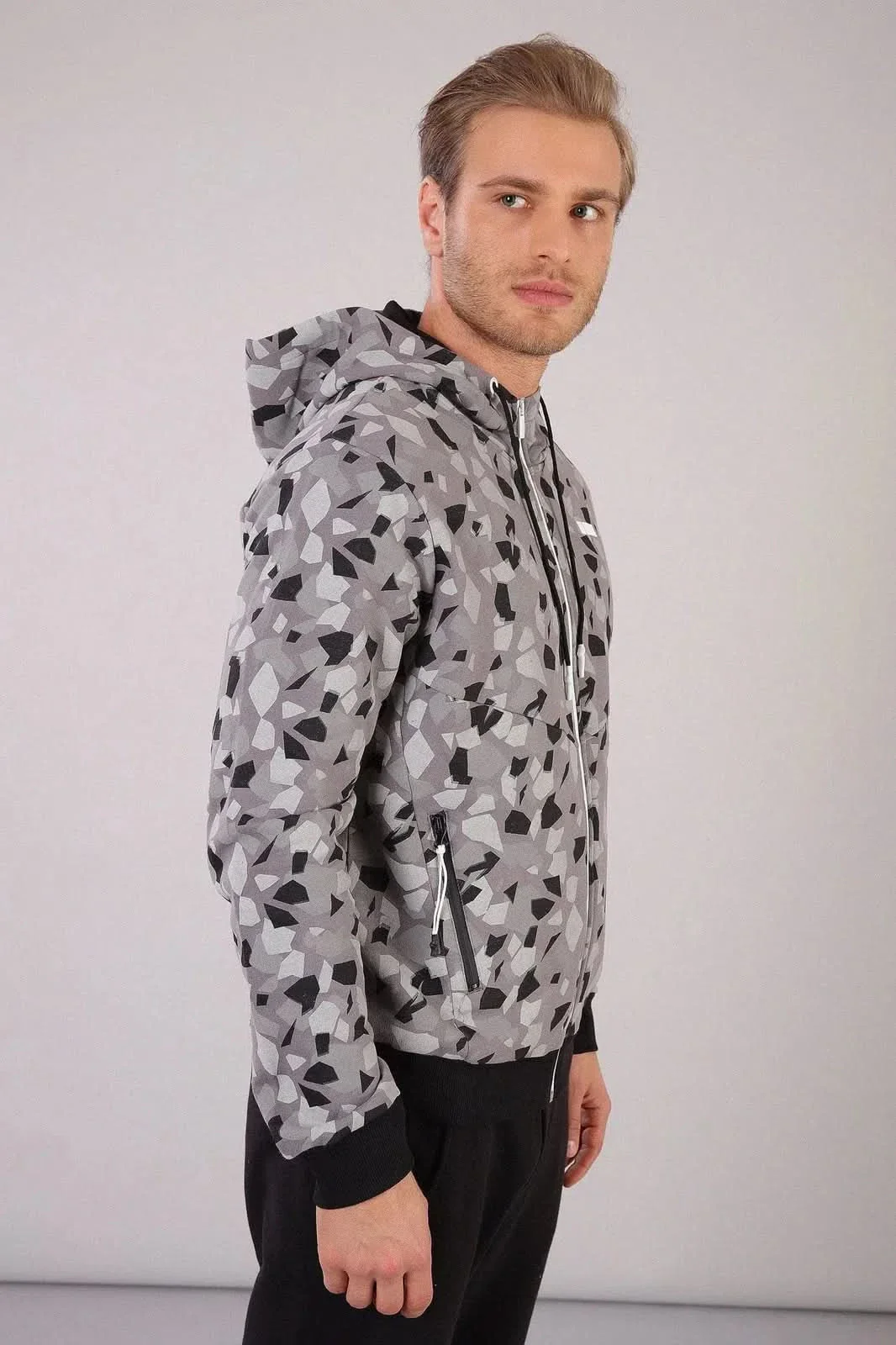 Men's Hoodie - Geometric - Image 4