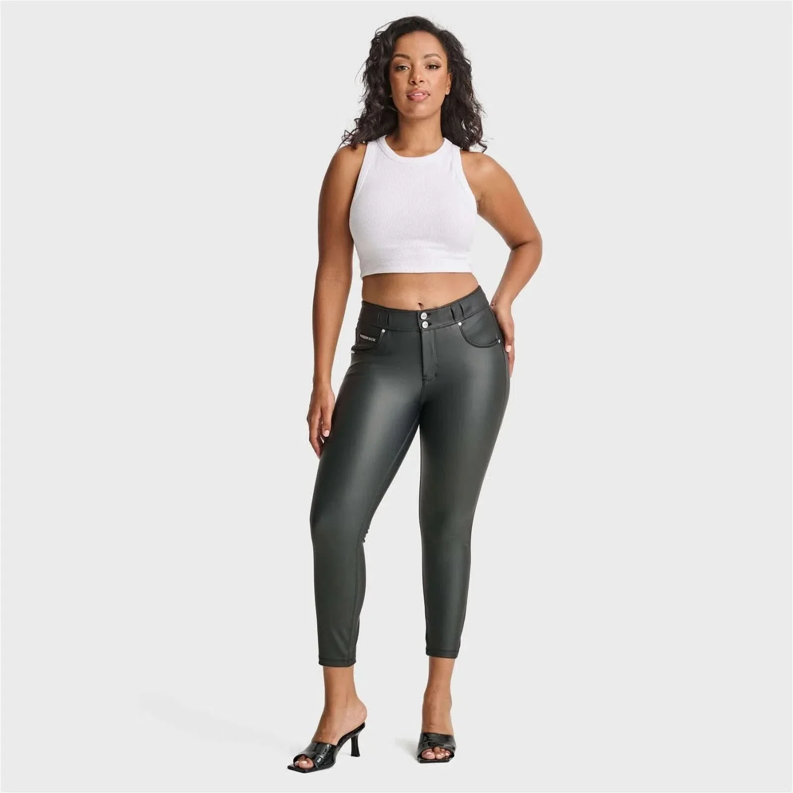 N.O.W® Faux Leather - High Waisted - 7/8 Length - Black - Image 5