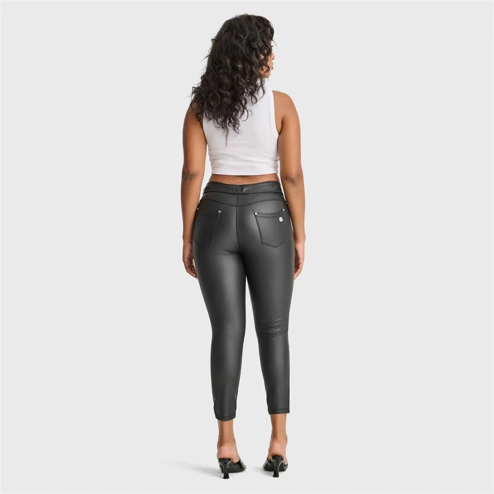 N.O.W® Faux Leather - High Waisted - 7/8 Length - Black - Image 6