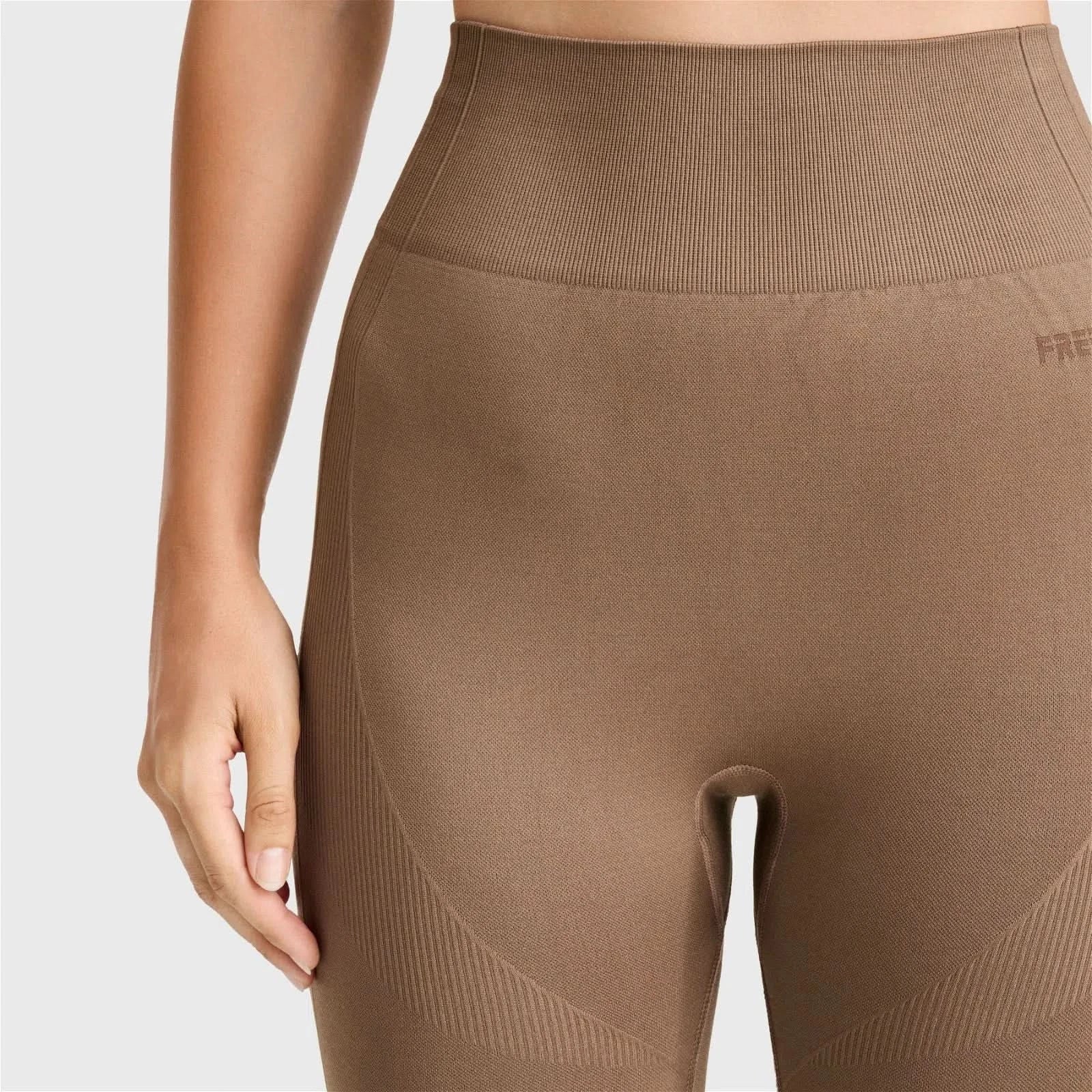 Seamless Active Leggings - High Waisted - 7/8 Length - Mocha - Image 8