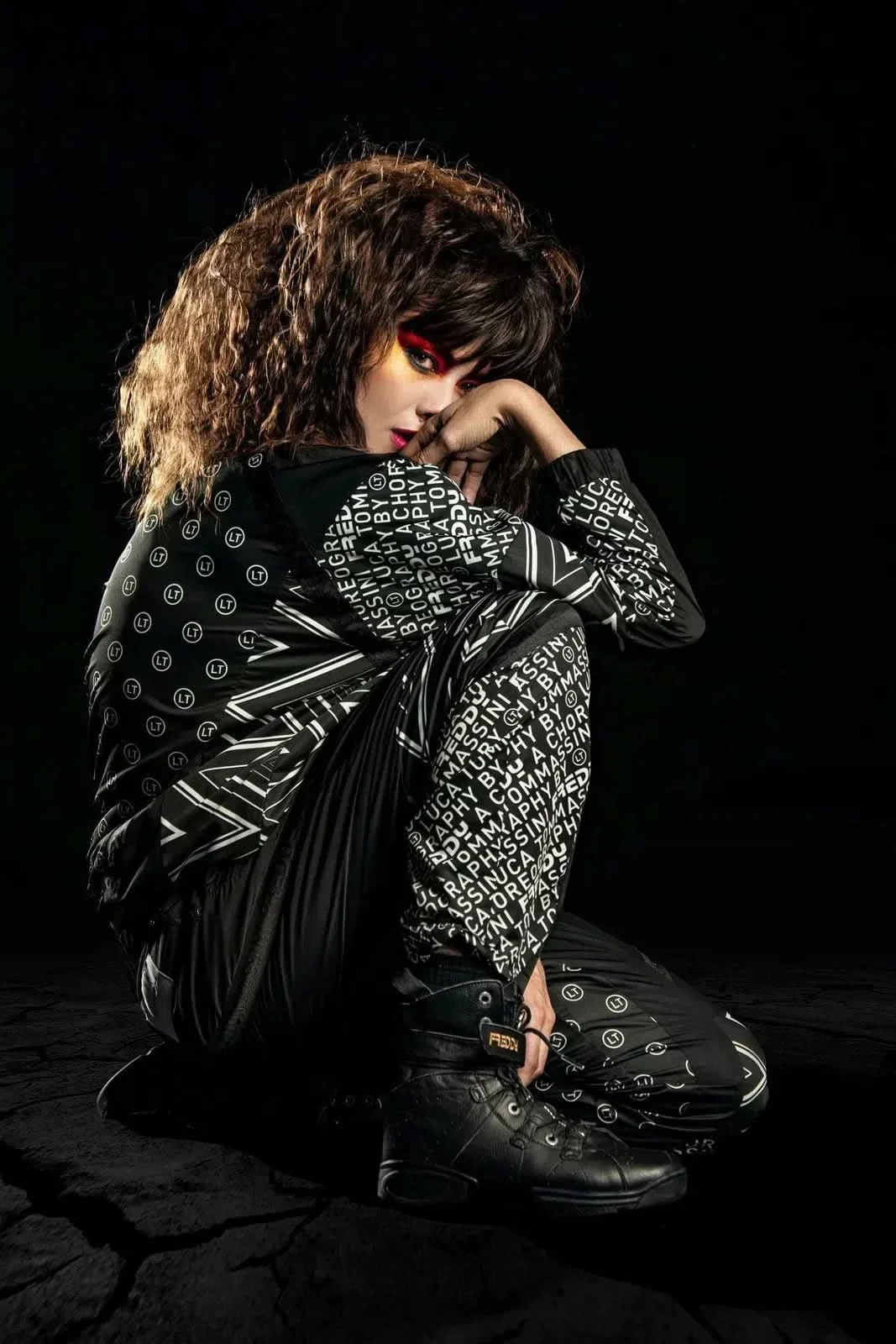 Trousers unisex with pattern print - A Choreography by Luca Tommassini - Black - Image 4