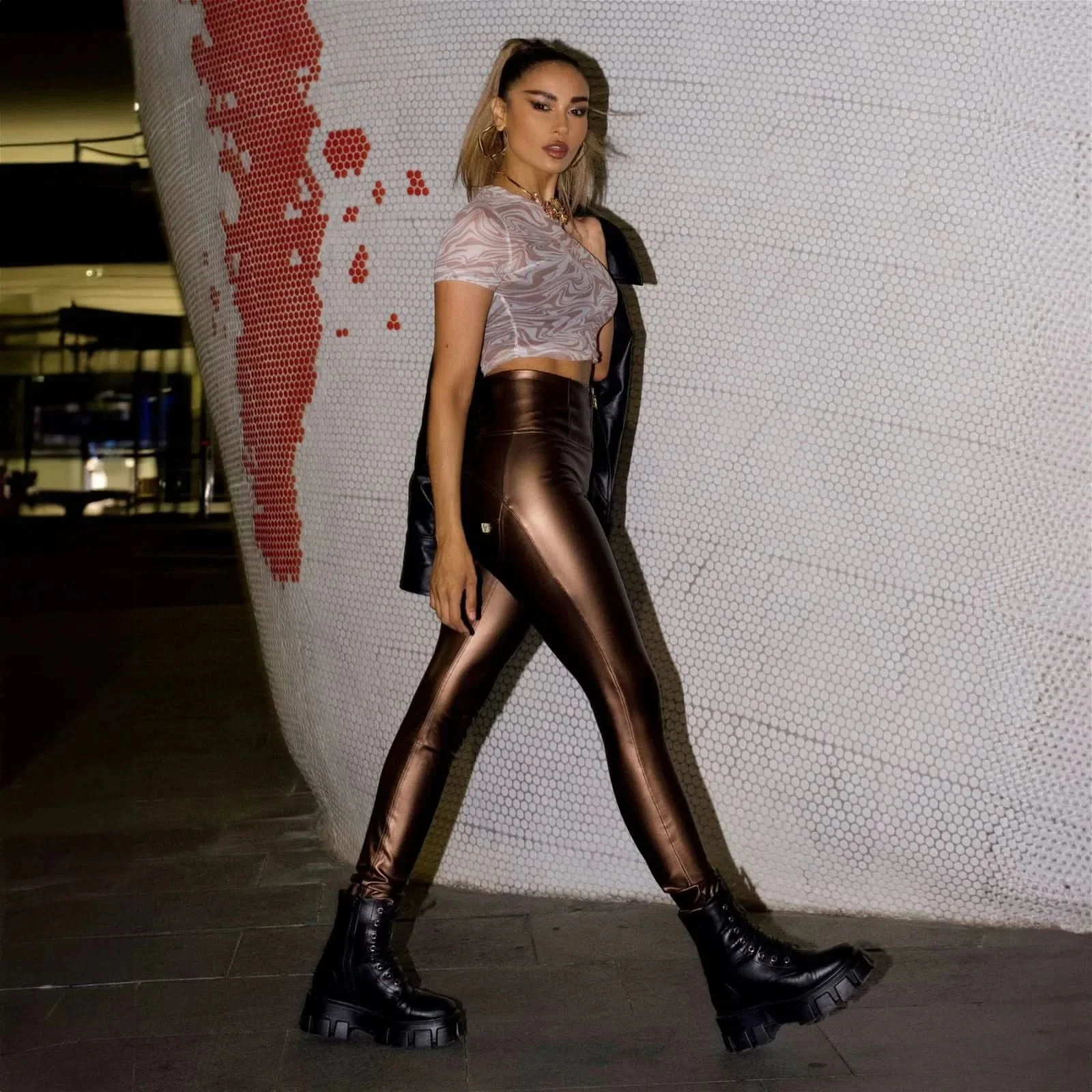 WRUP Faux Leather - Super High Waisted - Full Length - Bronze - Image 13