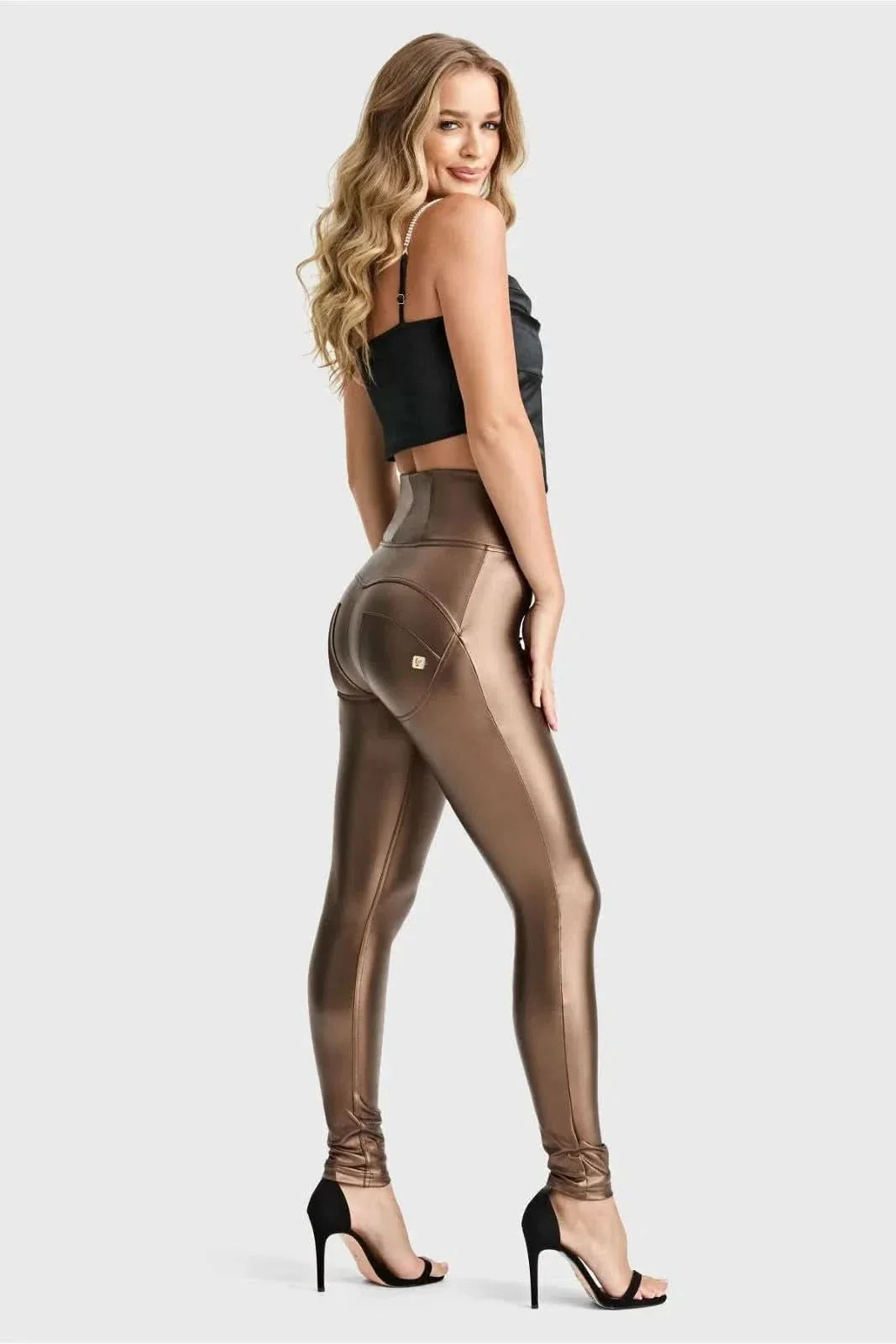 WRUP Faux Leather - Super High Waisted - Full Length - Bronze - Image 5