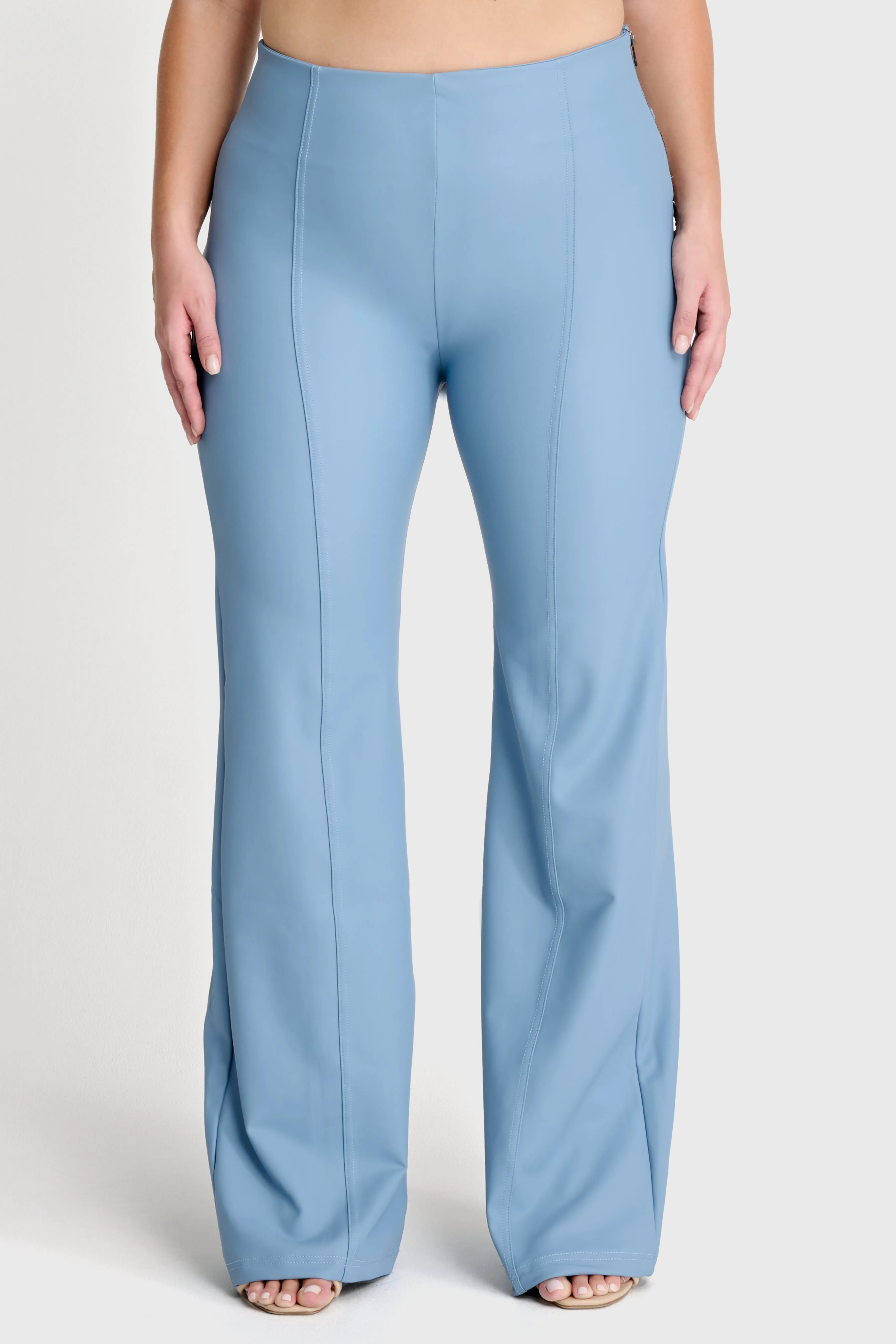 WRUP Faux Leather - Super High Waisted - Super Flare - Baby Blue - Image 6