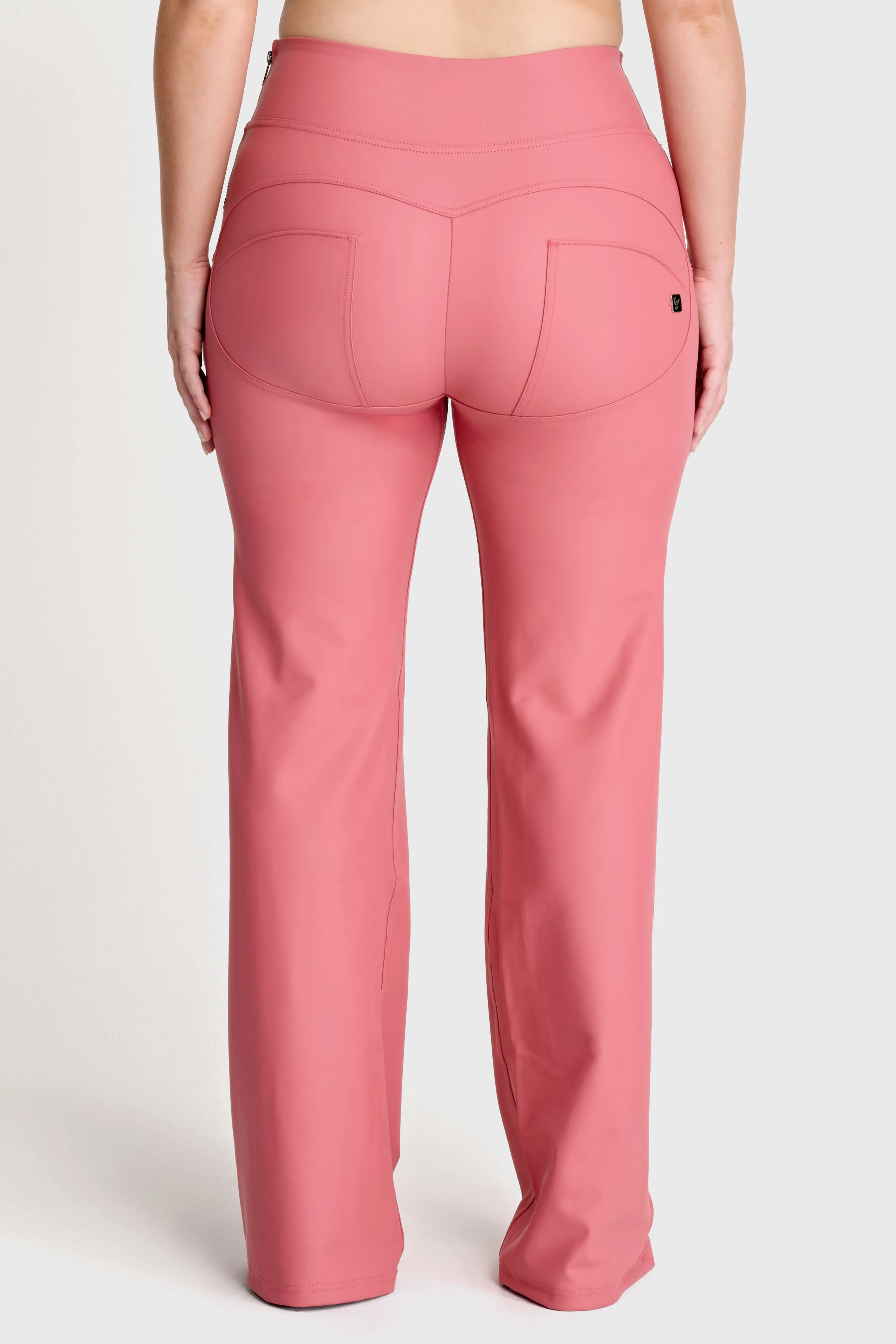 WRUP Faux Leather - Super High Waisted - Super Flare - Rosey Pink - Image 5