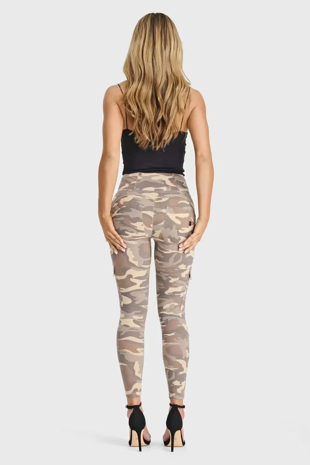 WRUP Cargo Fashion - High Waisted - 7/8 Length - Sand Camo - Image 4