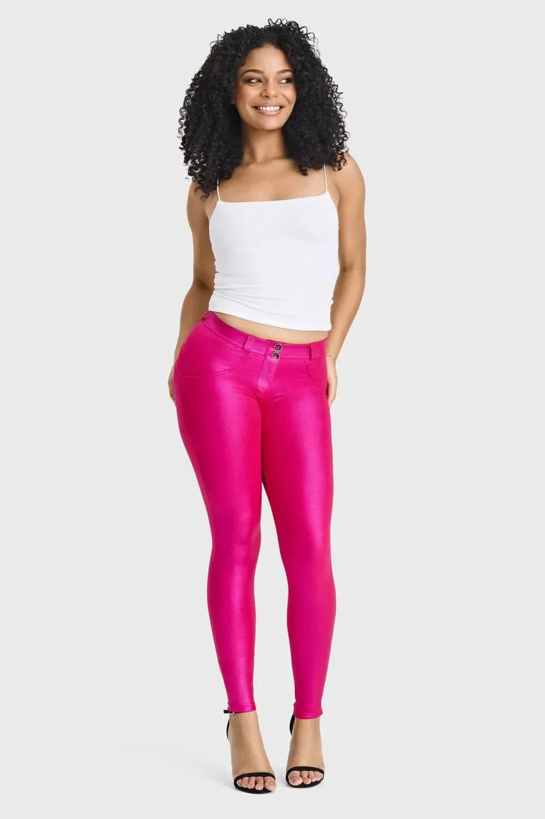 WRUP Luxe Shimmer - Mid Rise - Full Length - Hot Pink - Image 3