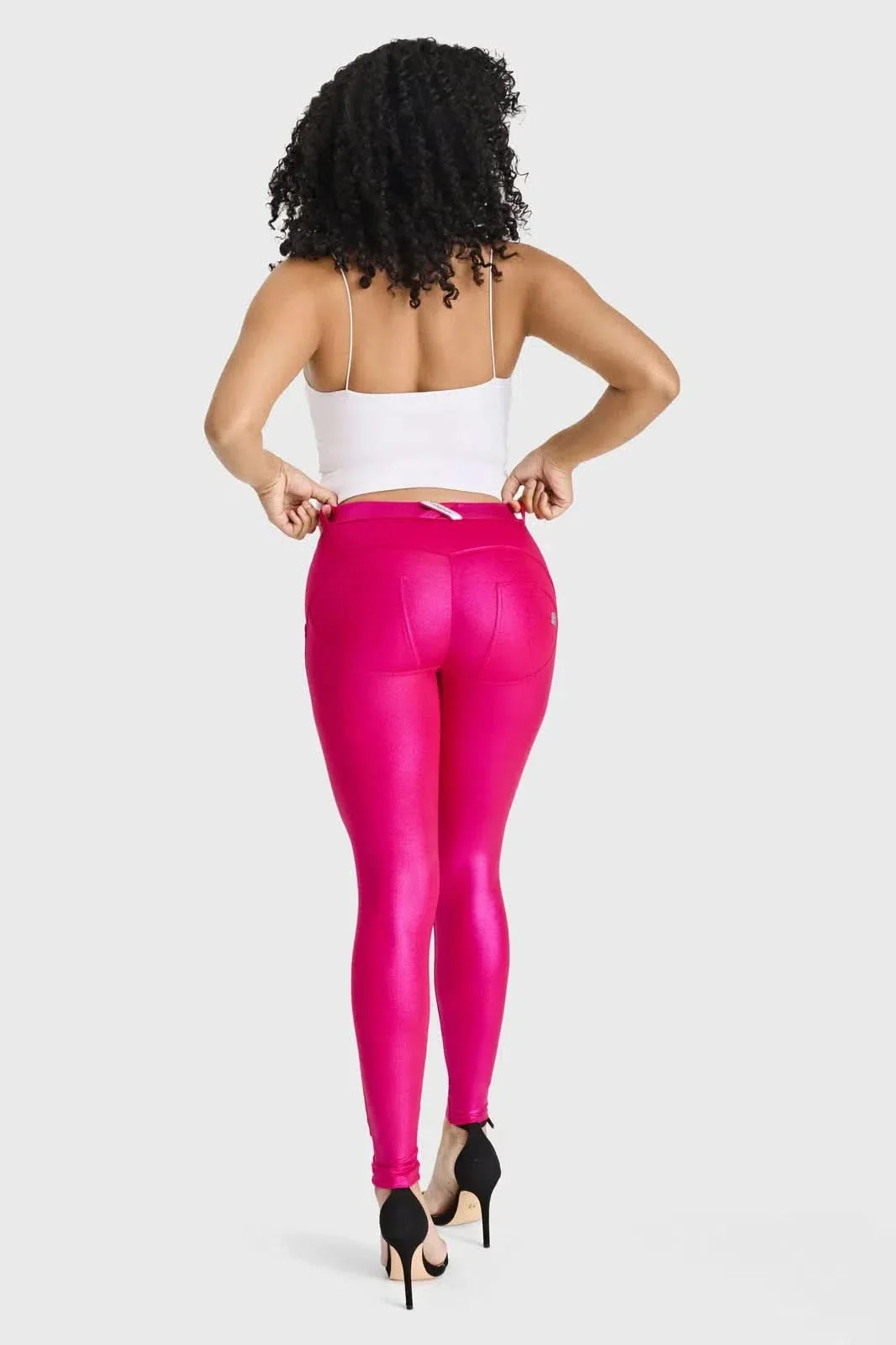 WRUP Luxe Shimmer - Mid Rise - Full Length - Hot Pink - Image 4
