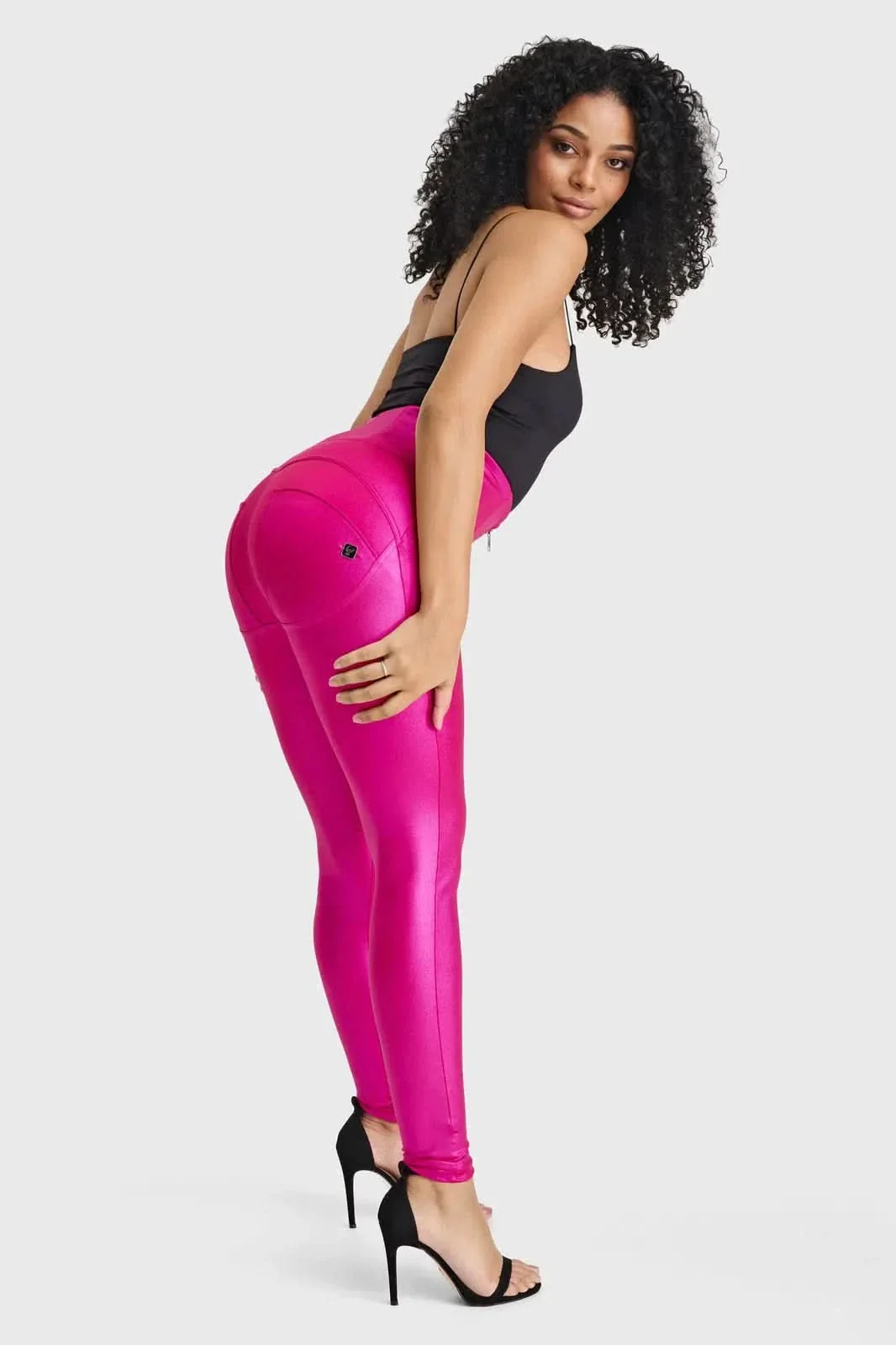 WRUP Luxe Shimmer - Super High Waisted - Full Length - Hot Pink - Image 3