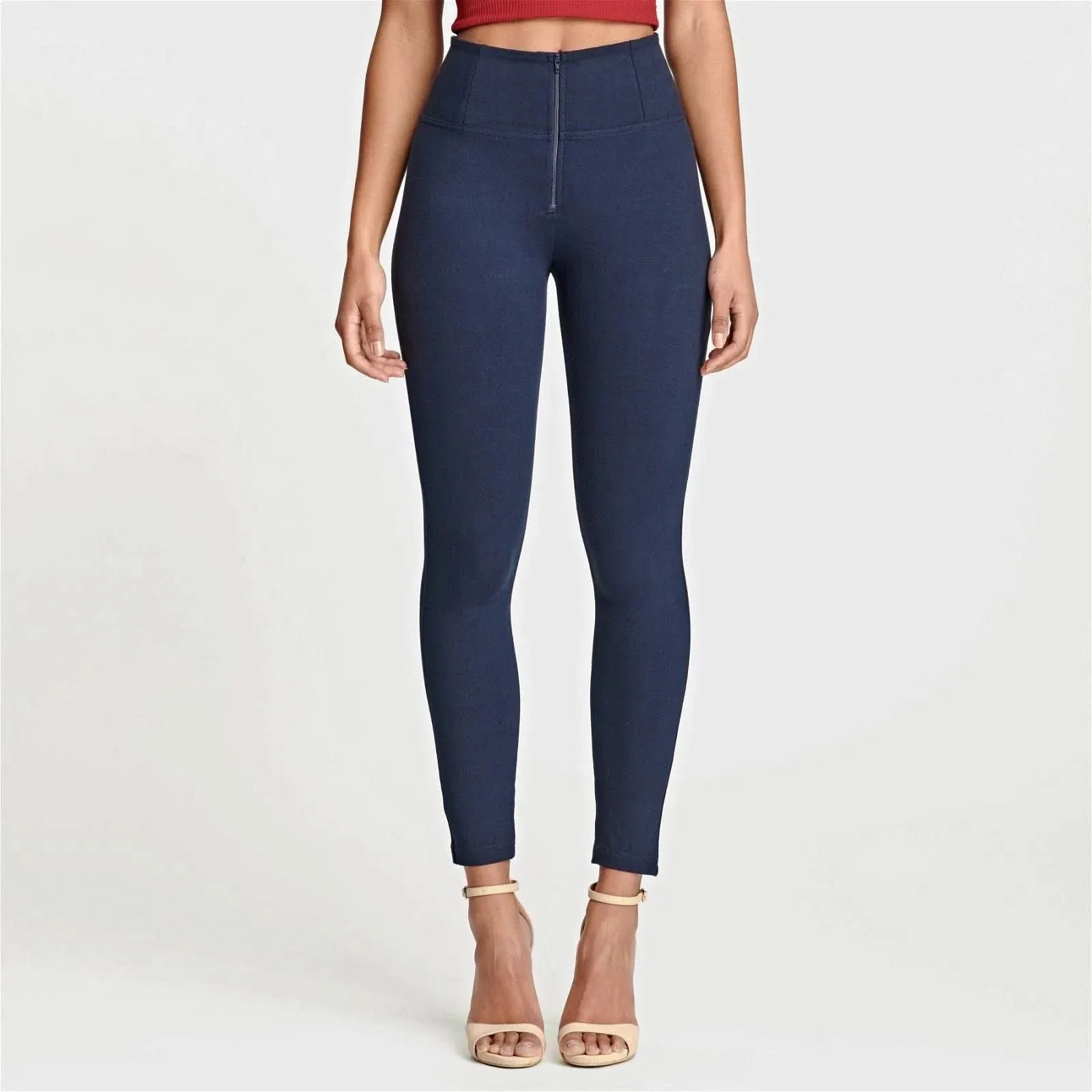 WRUP Fashion - High Waisted - 7/8 Length - Navy Blue - Image 6