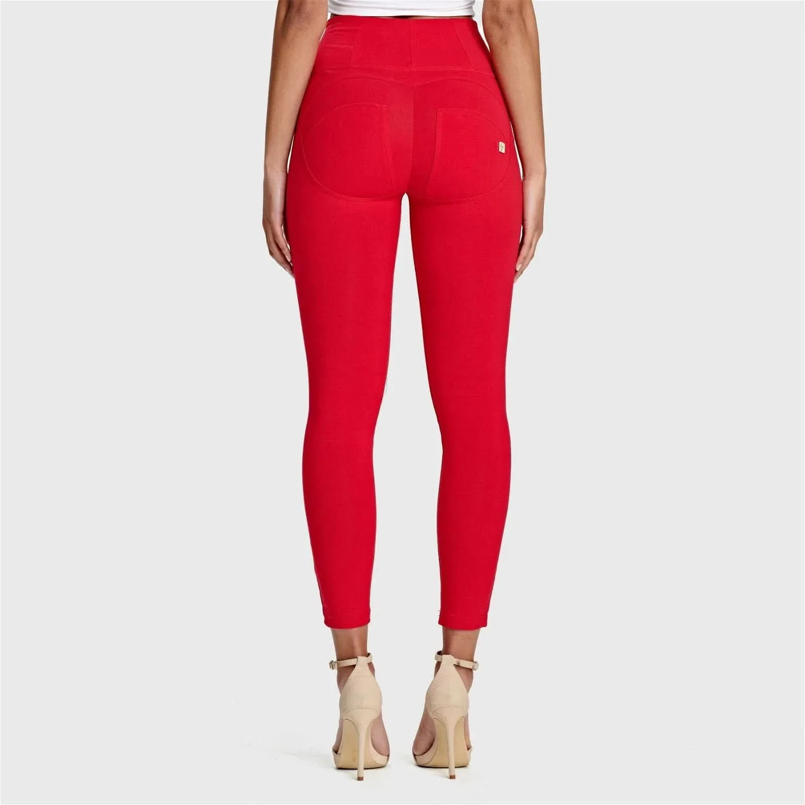 WRUP Fashion - High Waisted - 7/8 Length - Red - Image 3