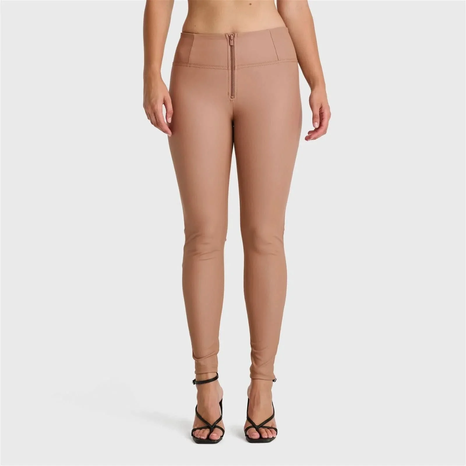WRUP Faux Leather - High Waisted - Full Length - Mocha - Image 7