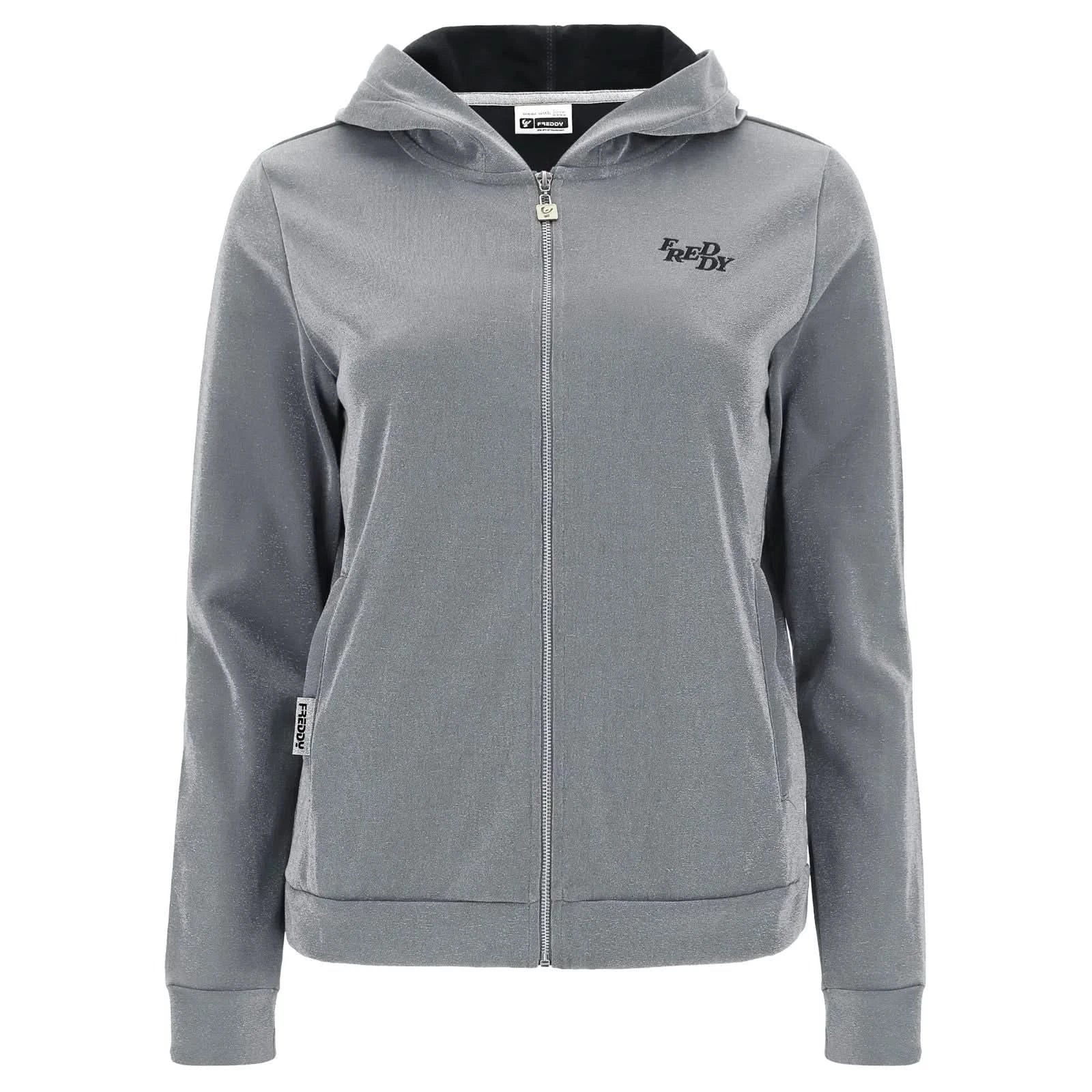 WRUP Tracksuit with Lurex Sweatshirt - Mid waist - Ankle Length - Lurex Silver + Black - Image 10