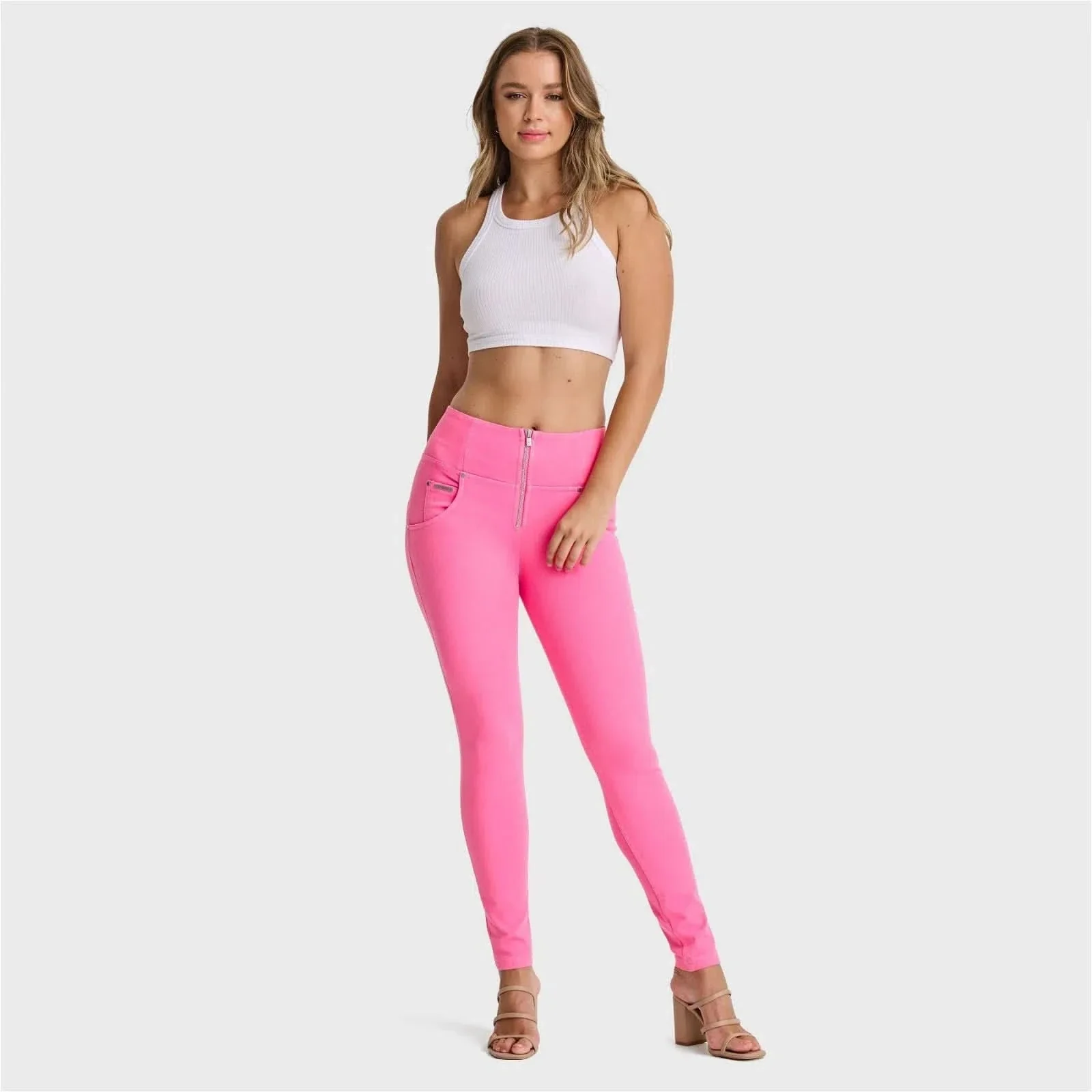 WRUP SNUG Jeans - High Waisted - Full Length - Candy Pink - Image 2