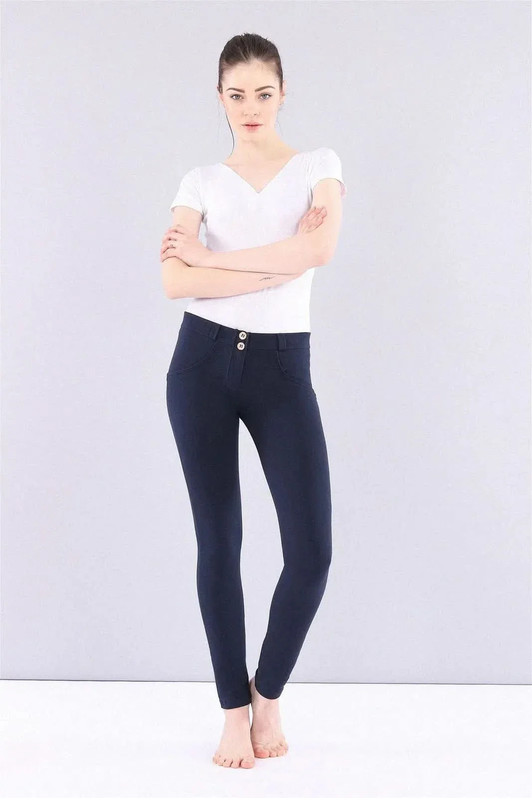 WRUP Fashion - Mid Rise - Full Length - Navy Blue - Image 4